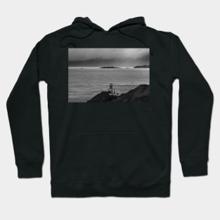 Howth Cliffs, Dublin, Ireland, black and white Hoodie